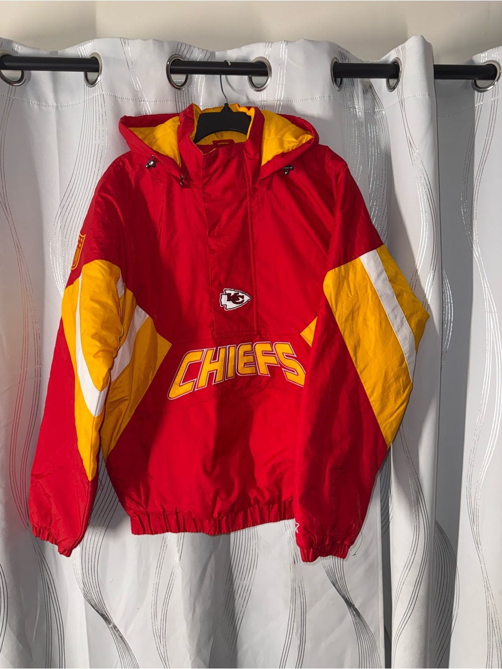 STARTER Red and Yellow Pullover Bomber Jacket